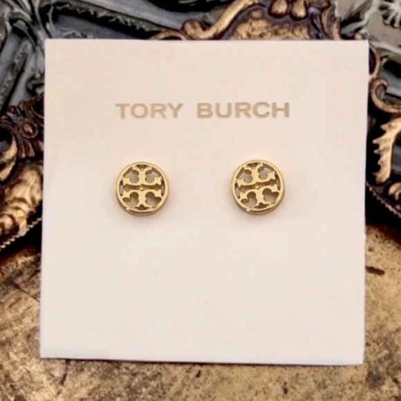 TORY BURCH • Gold Miller Delicate Logo Earrings - Picture 7 of 7